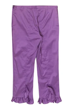 Moschino Cheap & Chic - Purple Cotton Blend Capri Pants w/ Ruffles Sz 8