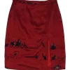 Moschino Cheap & Chic - Red Mesh Overlay Skirt Sz 8