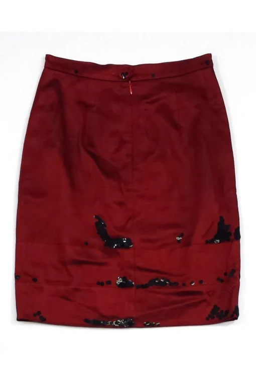 Moschino Cheap & Chic - Red Mesh Overlay Skirt Sz 8