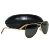 Mosley Tribes - Gold Frame w/ Black Lens Aviator Sunglasses