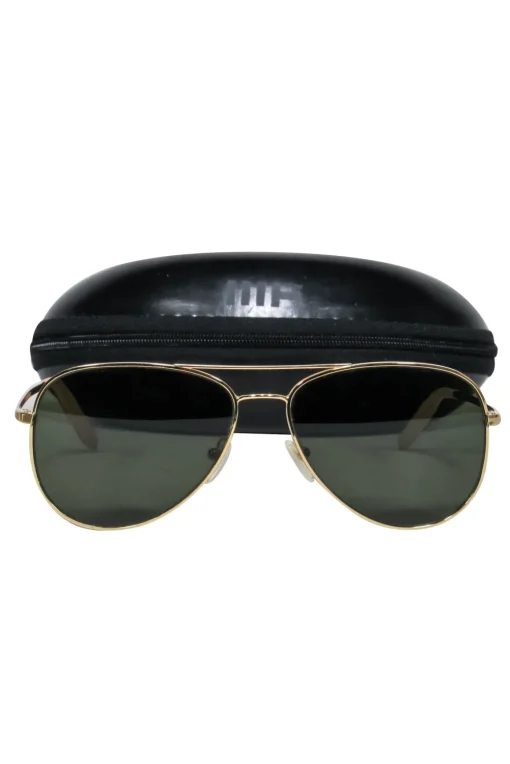 Mosley Tribes - Gold Frame w/ Black Lens Aviator Sunglasses