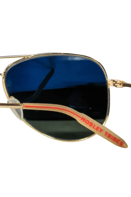 Mosley Tribes - Gold Frame w/ Black Lens Aviator Sunglasses