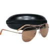 Mosley Tribes - Rose Gold Aviator Frames w/ Dark Brown Lens Sunglasses