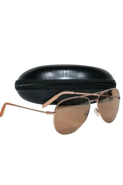Mosley Tribes - Rose Gold Aviator Frames w/ Dark Brown Lens Sunglasses