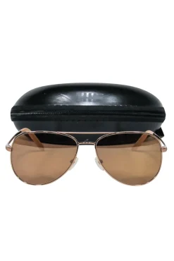 Mosley Tribes - Rose Gold Aviator Frames w/ Dark Brown Lens Sunglasses