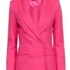 Mossman - Pink Textured Double Breasted Button Blazer Sz 2