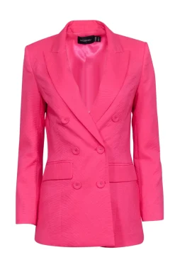 Mossman - Pink Textured Double Breasted Button Blazer Sz 2