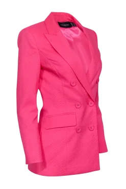 Mossman - Pink Textured Double Breasted Button Blazer Sz 2