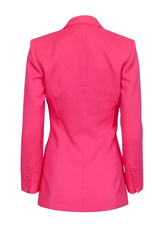 Mossman - Pink Textured Double Breasted Button Blazer Sz 2