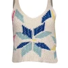 MOTHER - Cream w/ Multicolor Pinwheel Intarsia Knit Top Sz S