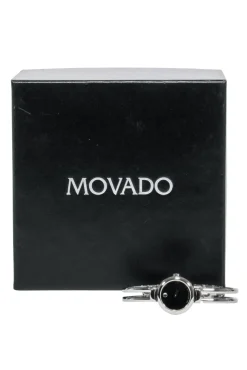 Movado - Silver Stainless Steel Watch w/ Black Dial