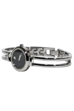 Movado - Silver Stainless Steel Watch w/ Black Dial