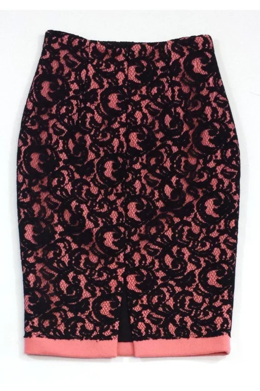 MSGM - Black Lace & Pink Wool Pencil Skirt Sz 6