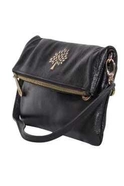 Mulberry - Dark Maroon Shiny Leather Convertible Shoulder Bag & Crossbody