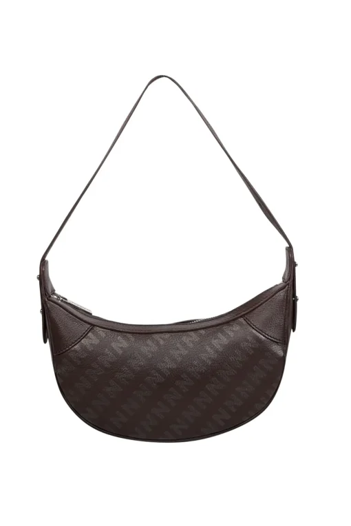 Nakedvice - Brown & Grey Monogram Leather Shoulder Bag