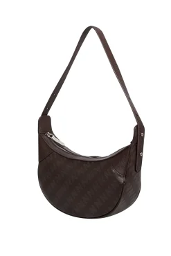 Nakedvice - Brown & Grey Monogram Leather Shoulder Bag