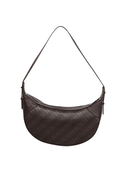 Nakedvice - Brown & Grey Monogram Leather Shoulder Bag