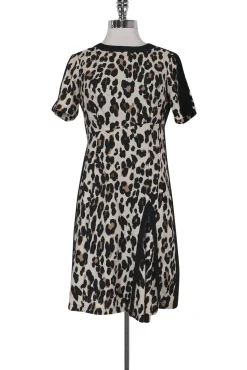 Nanette Lepore - Animal Print Dress w/ Zipper Hem Sz 2