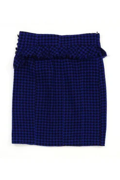 Nanette Lepore - Black & Blue Houndstooth Peplum Skirt Sz 10