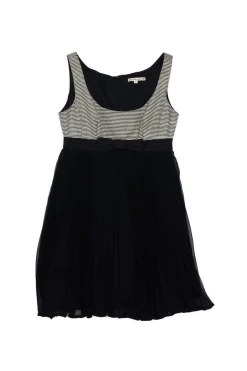 Nanette Lepore - Black & White Striped Pleated Skirt Dress Sz 4