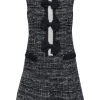 Nanette Lepore - Black & White Tweed Drop Waist Dress w/ Bows Sz 4