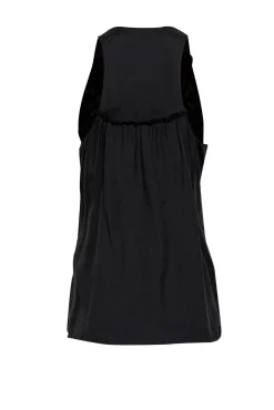 Nanette Lepore - Black Cotton & Silk Blend Beaded Sleeveless Top Sz 4