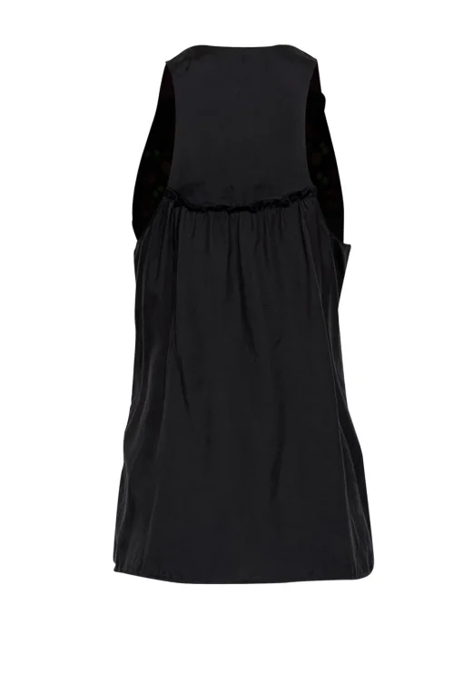 Nanette Lepore - Black Cotton & Silk Blend Beaded Sleeveless Top Sz 4