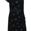 Nanette Lepore - Black Metallic Polka Dot Ruffled Sleeve Sheath Dress Sz 0