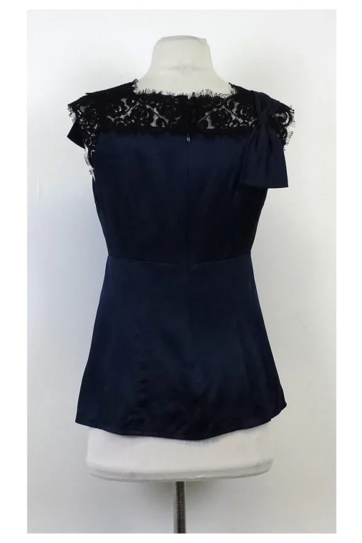 Nanette Lepore - Blue & Black Silk Blouse Sz 4