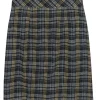 Nanette Lepore - Grey, Blue & Yellow Plaid Wool Pencil Skirt Sz 4