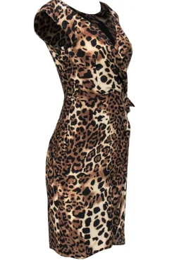 Nanette Lepore - Leopard Print Silk Faux Wrap Dress Sz 8