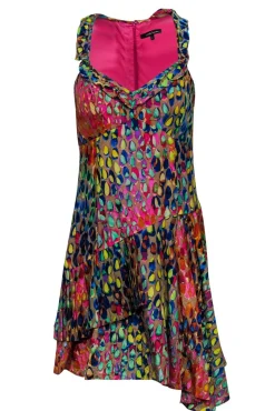 Nanette Lepore - Multicolored Speckled Dress w/ Ruffles Sz 2