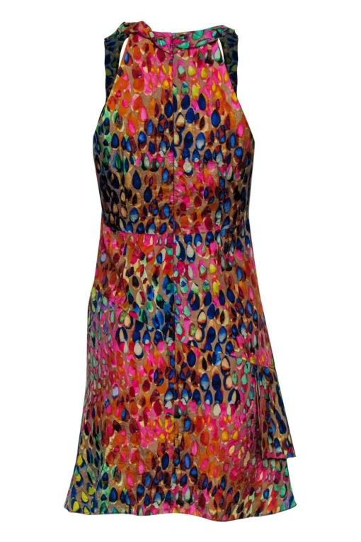 Nanette Lepore - Multicolored Speckled Dress w/ Ruffles Sz 2