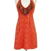 Nanette Lepore - Orange Beaded Tribal Dress Sz 8