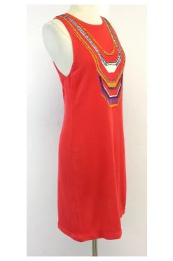 Nanette Lepore - Orange Beaded Dress Sz M