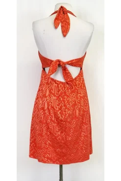 Nanette Lepore - Orange Beaded Tribal Dress Sz 8