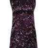 Nanette Lepore - Purple & Brown Printed Silk Keyhole Dress Sz 0