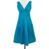 Nanette Lepore - Turquoise Pleated Cotton Dress Sz 2