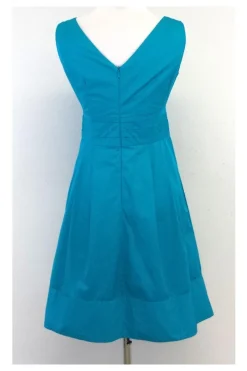 Nanette Lepore - Turquoise Pleated Cotton Dress Sz 2
