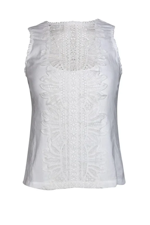 Nanette Lepore - White Eyelet Tank Top Sz 0