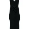 Nanushka - Black Stretch Knit Sleeveless Midi Dress Sz S