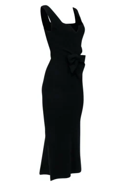 Nanushka - Black Stretch Knit Sleeveless Midi Dress Sz S