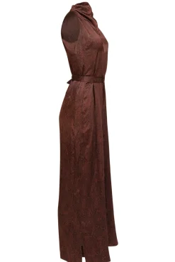 Nicholas - Maroon & Black Snake Print Sleeveless Jumpsuit Sz 4