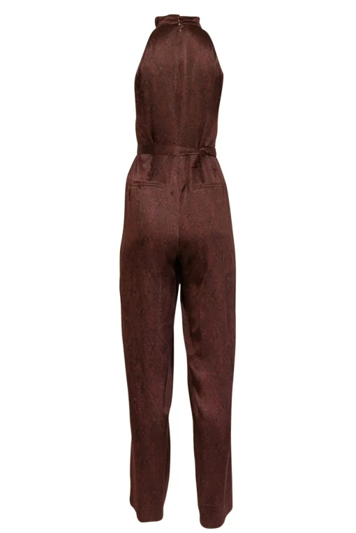 Nicholas - Maroon & Black Snake Print Sleeveless Jumpsuit Sz 4