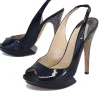 Nicholas Kirkwood - Black Patent Leather Platform Slingbacks Sz 7