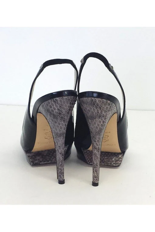 Nicholas Kirkwood - Black Patent Leather Platform Slingbacks Sz 7