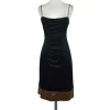 Nicole Miller - Black & Gold Bodycon Spaghetti Strap Dress Sz 8