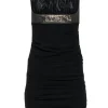 Nicole Miller - Black & Gold Ruched Empire Waist Bodycon Dress Sz 4