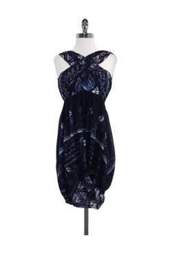 Nicole Miller - Blue & White Silk Dress Sz 2