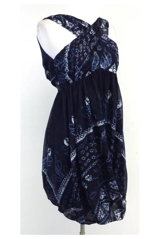Nicole Miller - Blue & White Silk Dress Sz 2